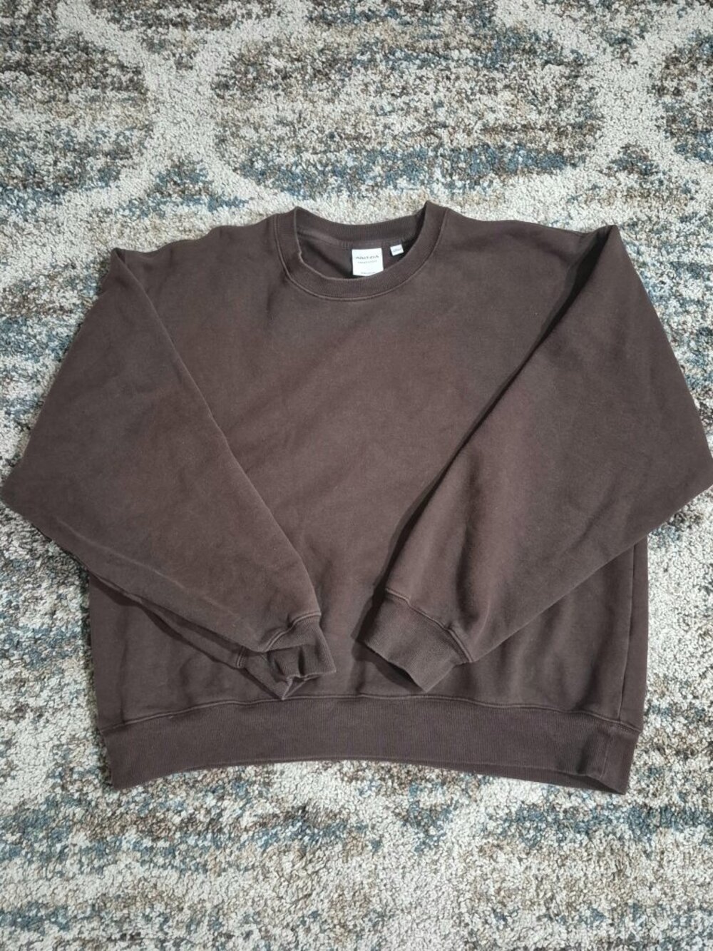 Aritzia Cozy Fleece Perfect Crew Sweatshirt – Brown –Womans Size L (Perfect Fit)